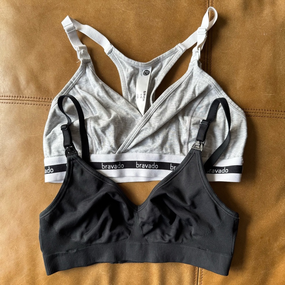 Bravado Gray and Black Nursing Bras Set